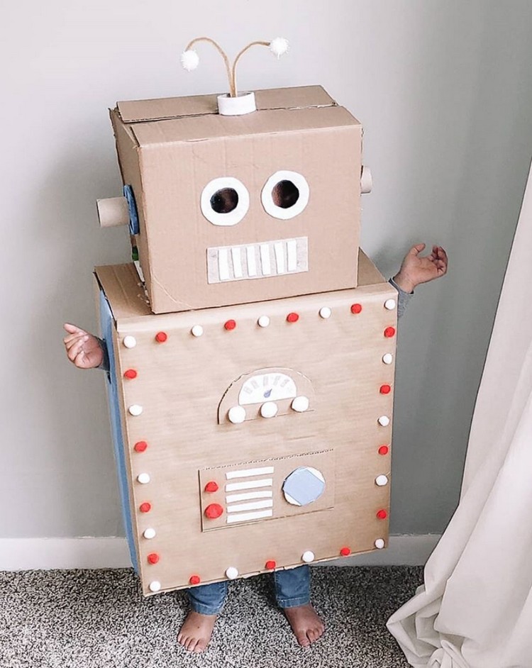 boites carton robot enfant déguisement jouet costume