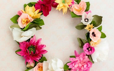 bricolage printemps avec papier crêpe