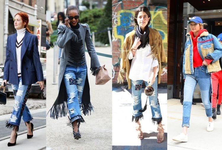 conseil mode pour le printemps avec des patchwork jeans