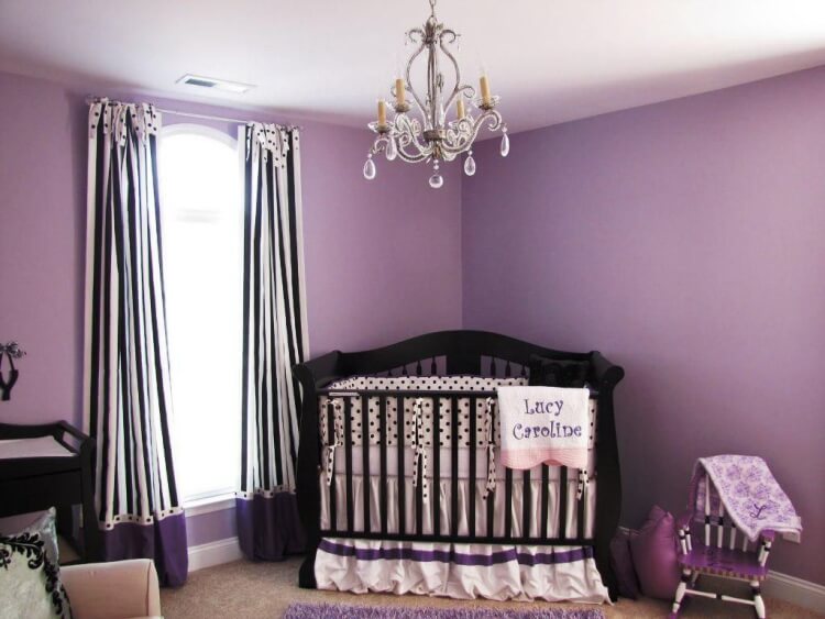 couleurs chambre bébé violet digne mystérieux luxueux