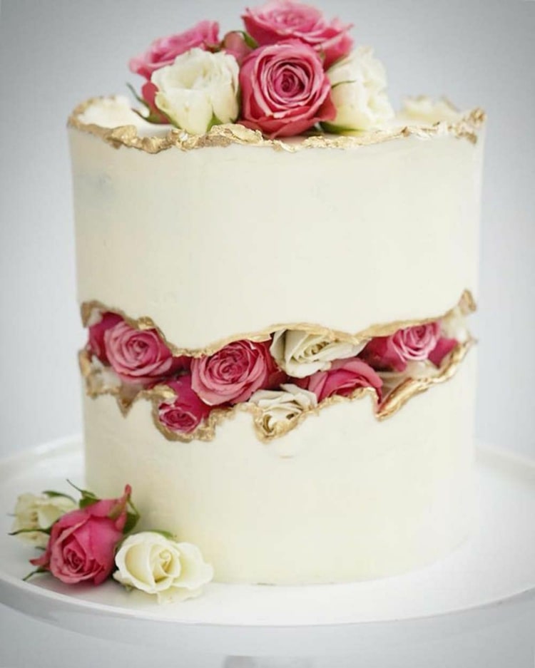 gateau de mariage faultline cake design recette roses comestibles
