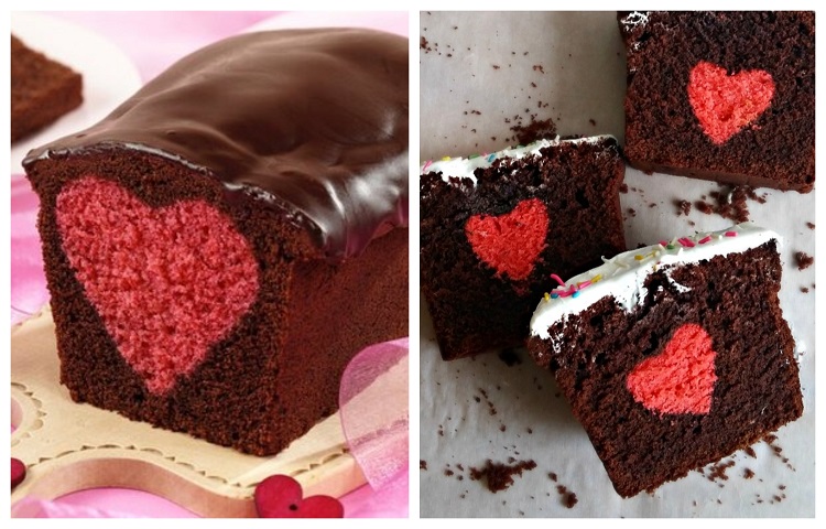 gateau forme coeur gateau chocolat coeur rose cake surprise