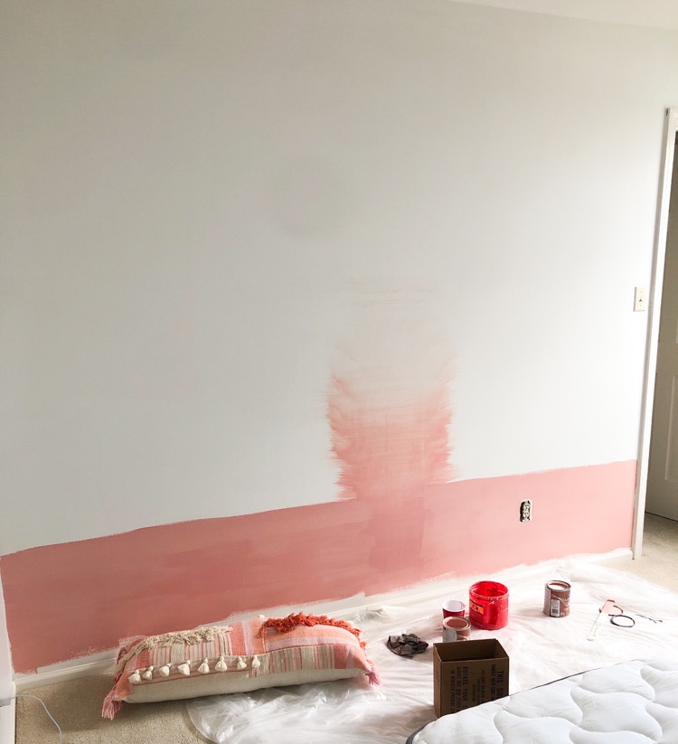 ombre wall tuto facile peinture rose