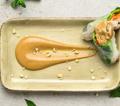 recette sauce rouleau de printemps maison beurre de cacahuète et lait de coco