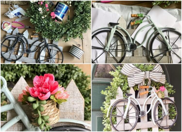 tutoriel créer couronne printemps avec vélo décoratif