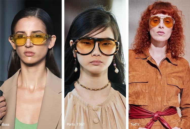Des lunettes tendance 2021 avec des lentilles jaunes
