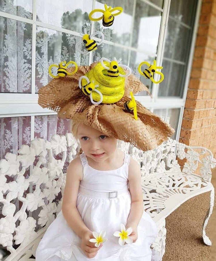 chapeau paques pour enfant nid abeilles cure-pipes