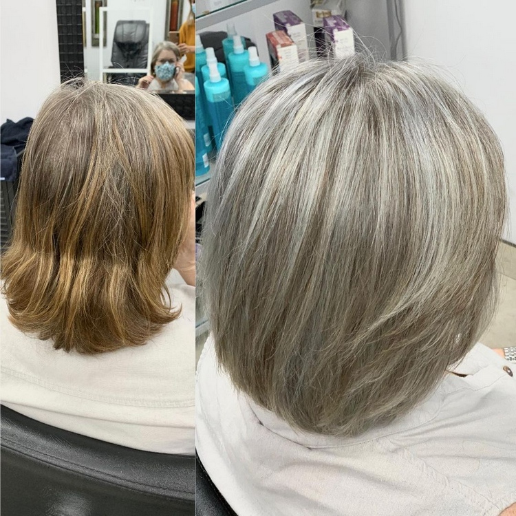 cheveux gris courts tendance 2021