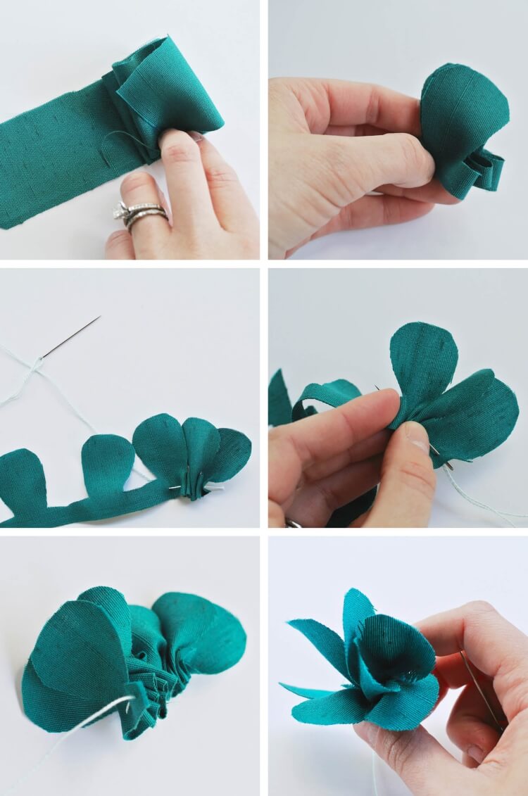 comment faire des fleurs en tissu étapes créer jolie boutonnière