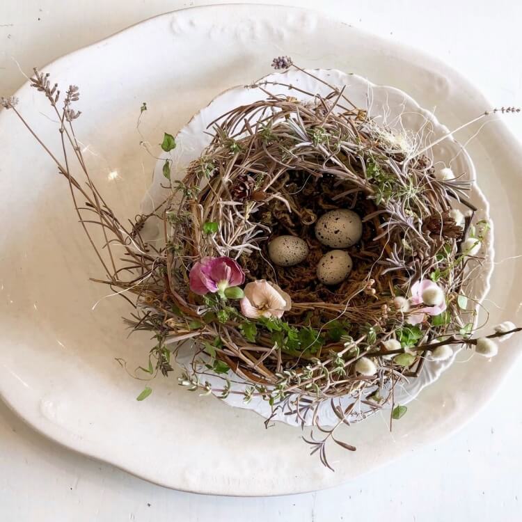 comment faire nid d'oiseau déco de table printemps