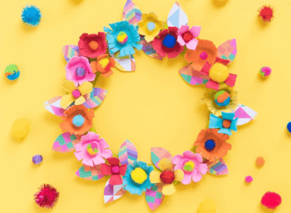 couronne fleurs boite oeufs activite manuelle maternelle printemps