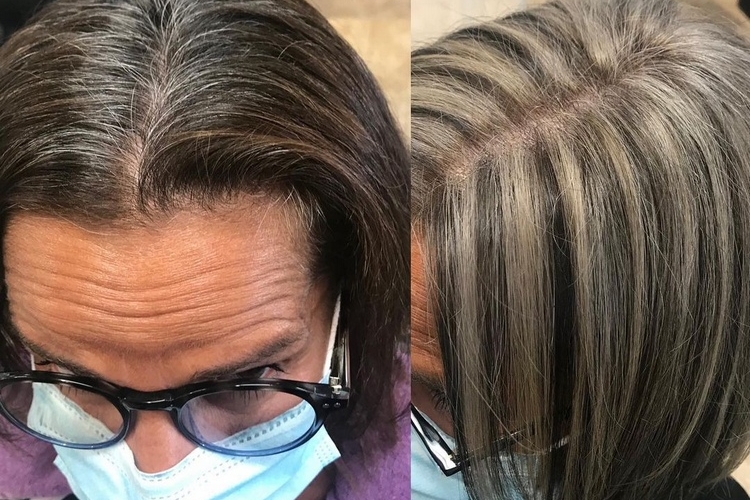 Mèches sur cheveux gris: comment réussir l'effet WOW