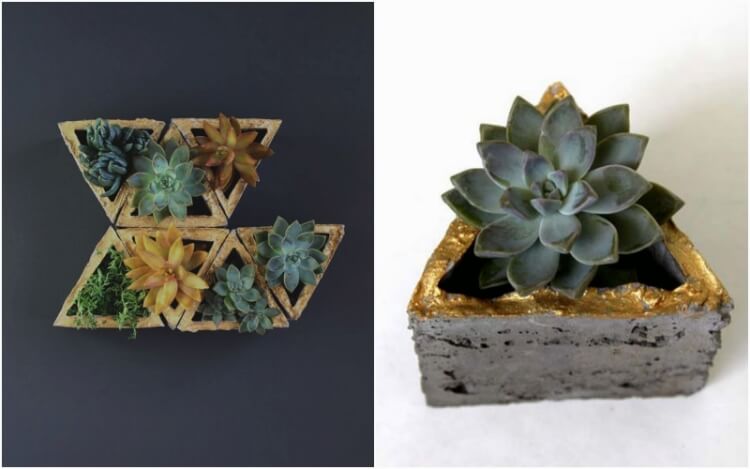 diy jardinières modulaires triangulaires en béton