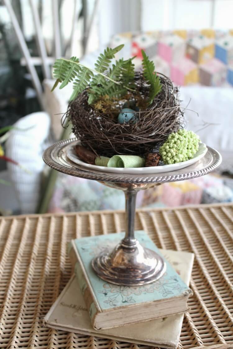 diy nid d'oiseau décoratif centre de table printemps