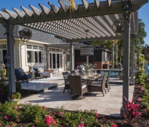 idées de décoration de pergola hybride génial espaces ouverts fermés