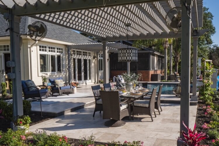 idées de décoration de pergola hybride génial espaces ouverts fermés