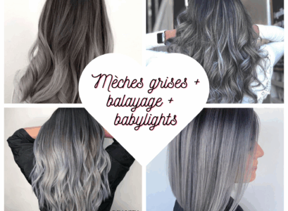 mèches grises balayage gris et babylights pour sublimer les cheveux