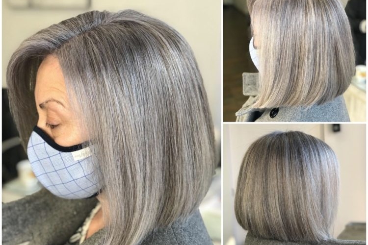 Mèches grises ou balayage sur les cheveux foncés et clairs