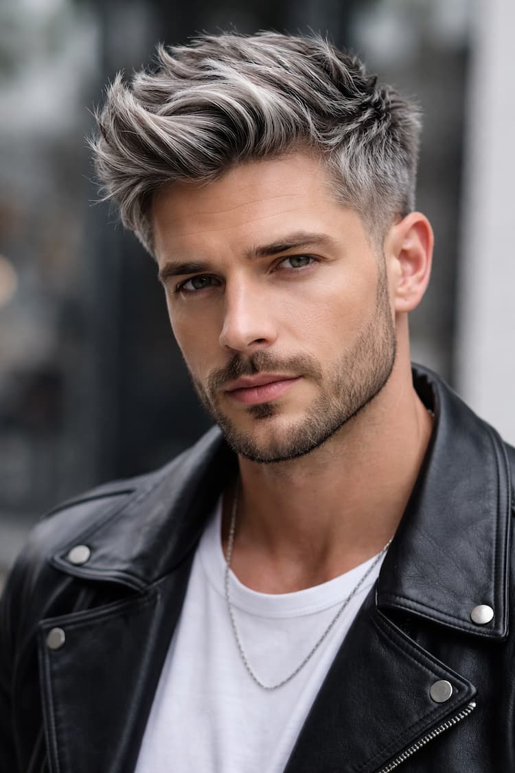 mèches grises coiffure tendance 2026 homme