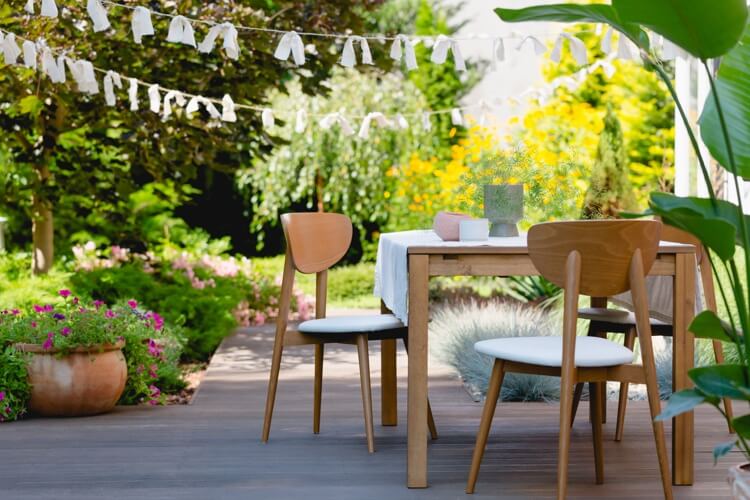 mobilier jardin bois style vintage moderne patio