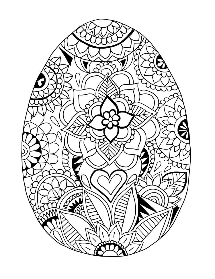 oeuf motifs floraux mandala de paques pour adultes