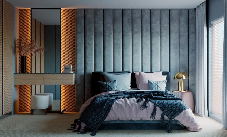 panneau pour chambre caractéristiques différentes options rembourrage