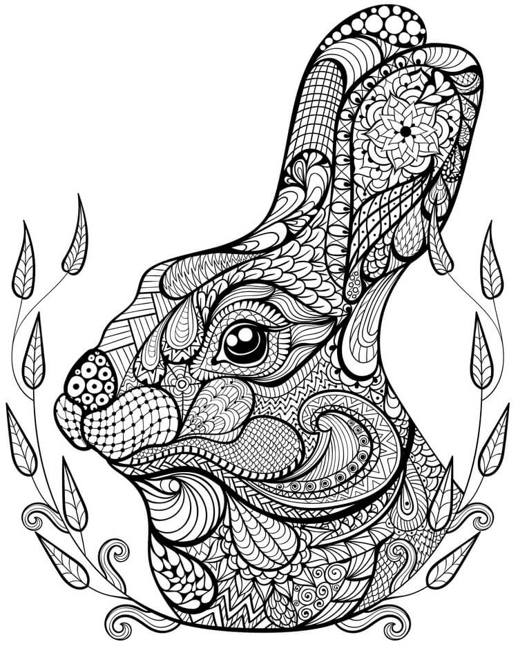 profil lapin motifs élaborés inspiration mandala loisirs adultes