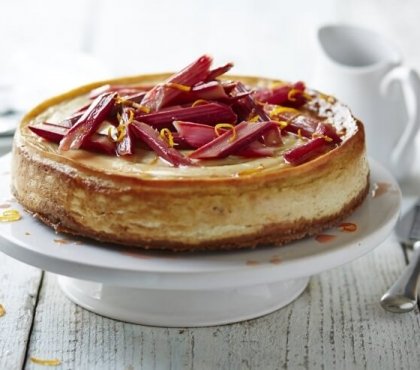 recette avec de la rhubarbe fraîche cheesecake cuit gingembre