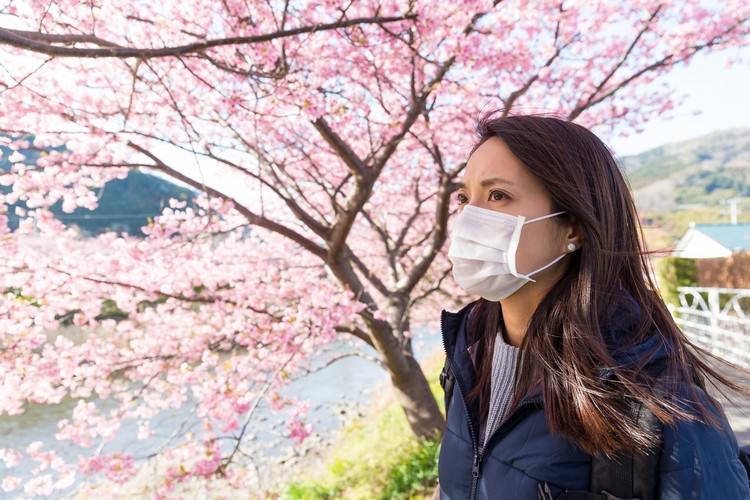risque d'infection par Covid-19 élevé concentration importante de pollen dans l'air se protéger d'un masque