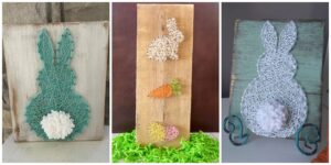tableaux en fils tendus diy à faire soi meme pour paques 2021 déco murale esprit scandinave