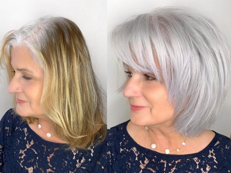 transition cheveux colorés cheveux gris