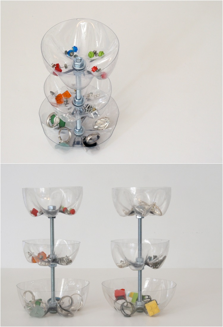 activité manuelle recyclage bouteille plastique porte bougie original présentoir bonbons