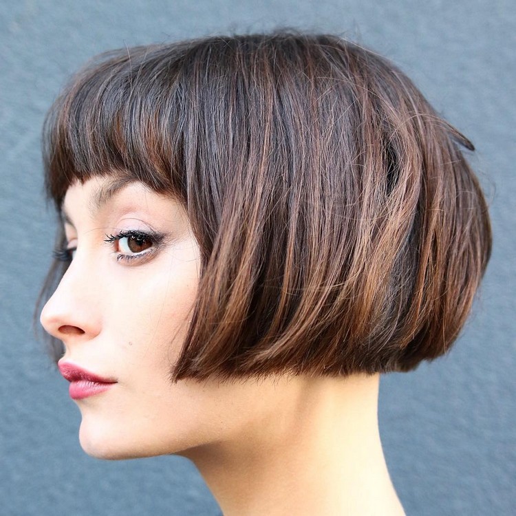 Blunt bob with short pixie cut bangs transition let's grow