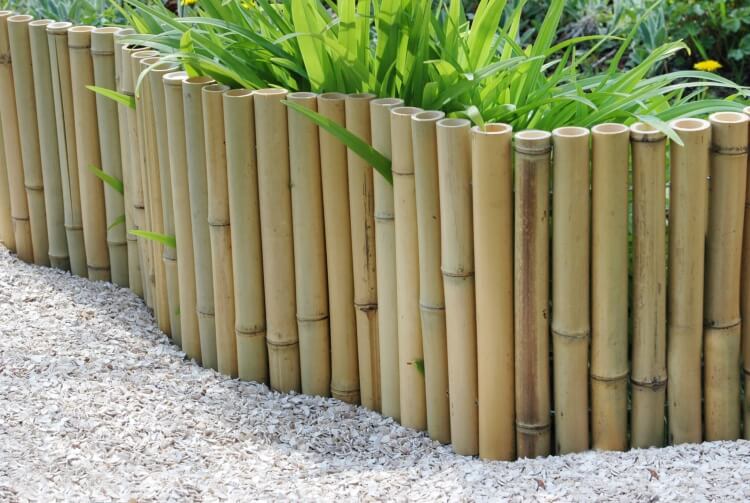 bordure pour plate bande en bois construction exotique bambou