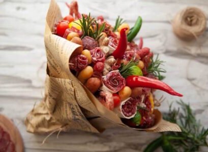 bouquet charcuterie fromage piments romarin frais