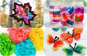 bricolage avec papier de soie facile pour enfants