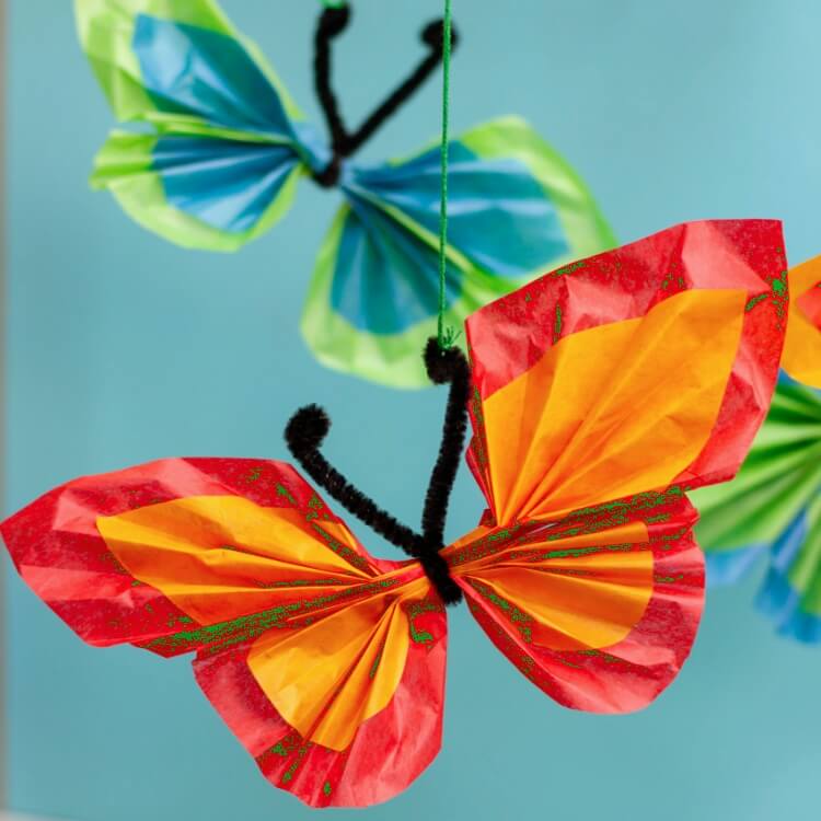 bricolage papier de soie papillon facile
