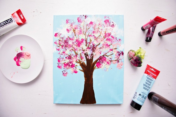 peinture printemps maternelle