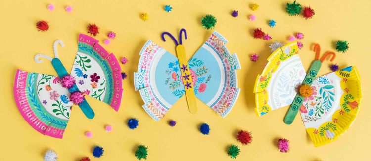 fabriquer un papillon avec assiette en carton diy facile pour enfants