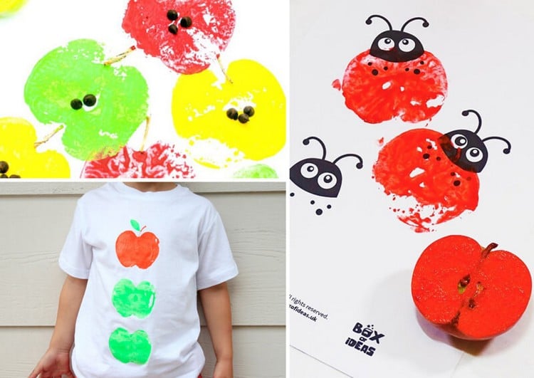 idees peinture printemps maternelle empreintes pommes