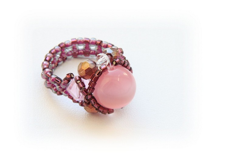 idées fabriquer sa bague perles de rocaille style oriental