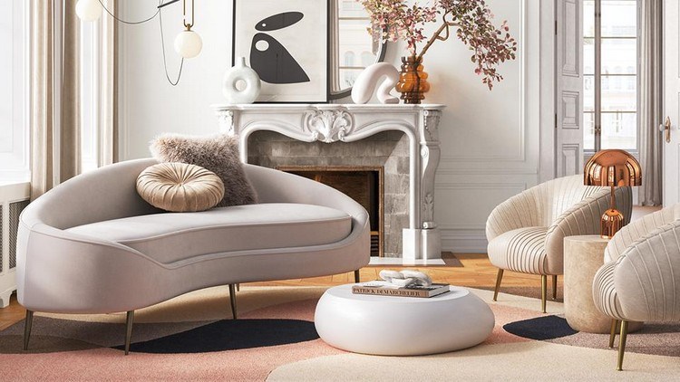 meubles aux formes arrondies salon moderne 2021