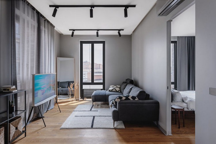 petit salon gris appartement 2021