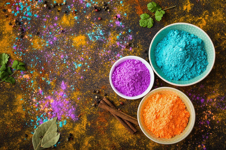 poudre holi maison recette signification couleurs poudre colorée fête des couleurs holi inde