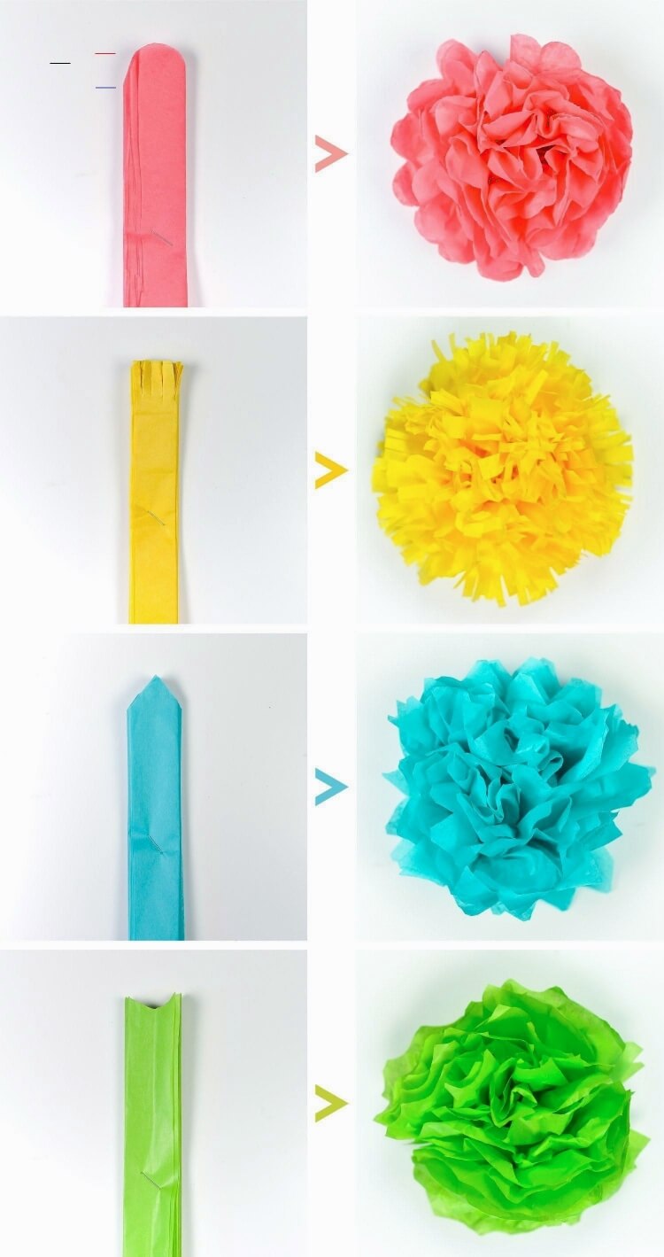 projet bricolage enfants faire une fleur en papier de soie