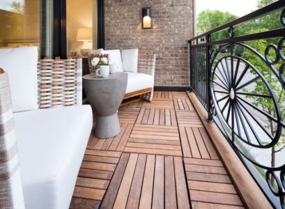 renovation balcon caillebotis bois garde corps fer forge