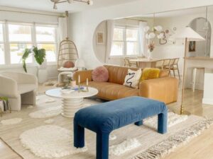 salon boho urbain meubles aux formes arrondies