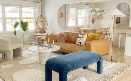 salon boho urbain meubles aux formes arrondies