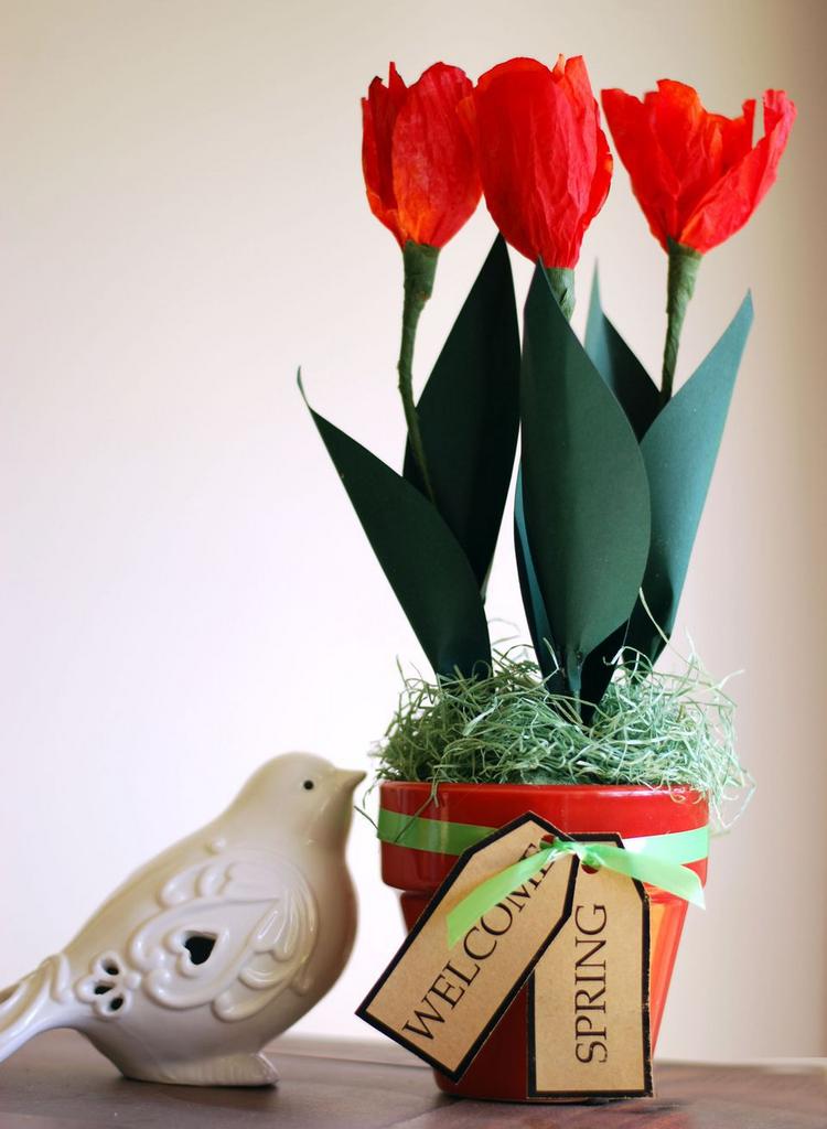tulipes DIY filtres cafe papier cartonne idee deco printemps