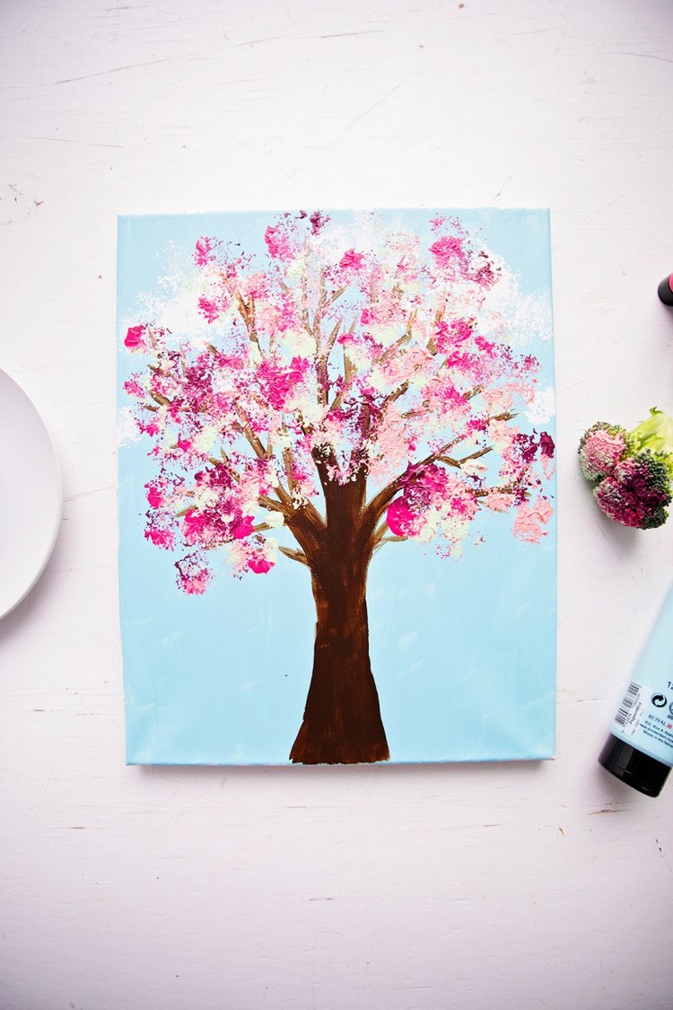 tutoriel peinture printemps maternelle impression brocoli